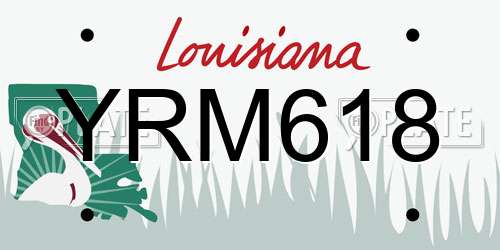 YRM618 Louisiana License Plate