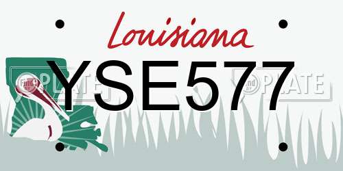 YSE577 Louisiana License Plate