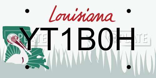 YT1B0H Louisiana License Plate