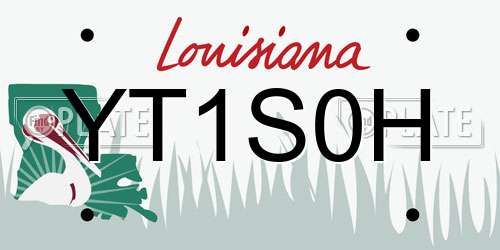 YT1S0H Louisiana License Plate