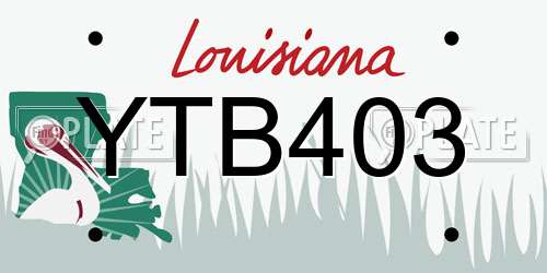 YTB403 Louisiana License Plate