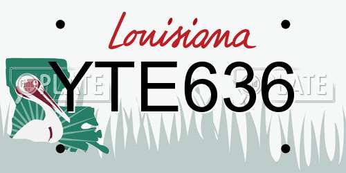 YTE636 Louisiana License Plate
