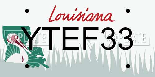 YTEF33 Louisiana License Plate