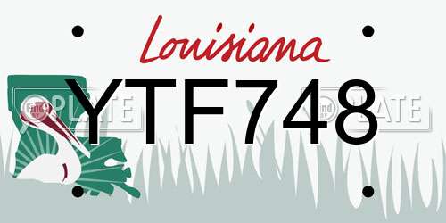 YTF748 Louisiana License Plate