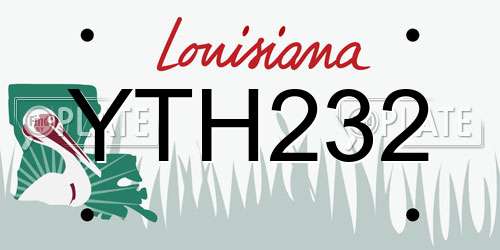 YTH232 Louisiana License Plate