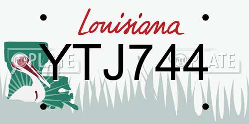 YTJ744 Louisiana License Plate