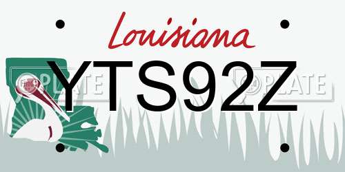 YTS92Z Louisiana License Plate