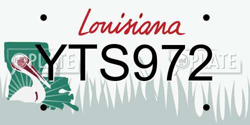YTS972 Louisiana License Plate
