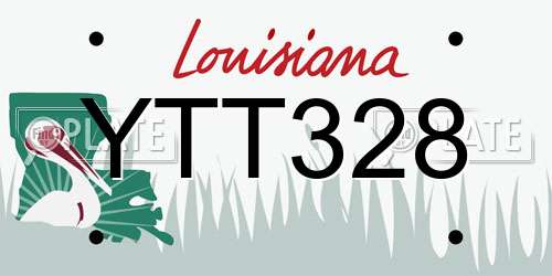 YTT328 Louisiana License Plate