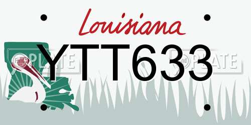 YTT633 Louisiana License Plate