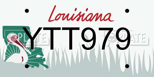 YTT979 Louisiana License Plate