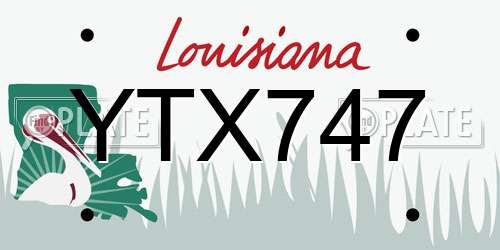 YTX747 Louisiana License Plate