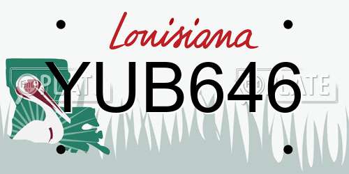 YUB646 Louisiana License Plate