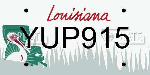 YUP915 Louisiana License Plate