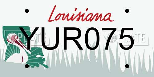 YUR075 Louisiana License Plate