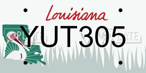 YUT305 Louisiana License Plate