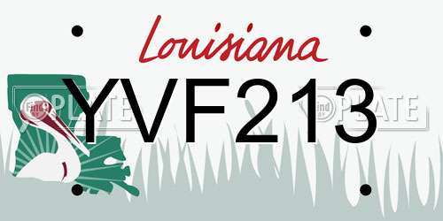 YVF213 Louisiana License Plate