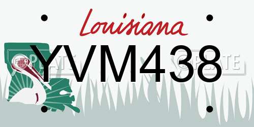 YVM438 Louisiana License Plate