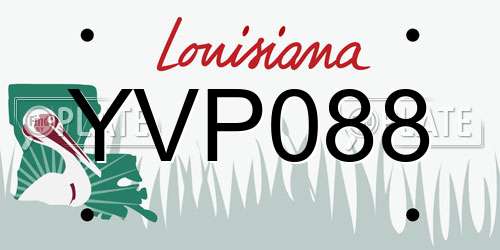 YVP088 Louisiana License Plate