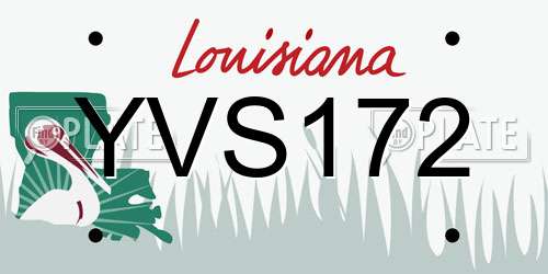 YVS172 Louisiana License Plate