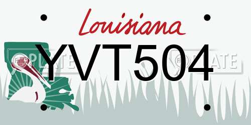YVT504 Louisiana License Plate