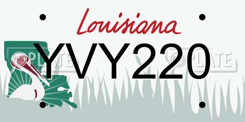 YVY220 Louisiana License Plate