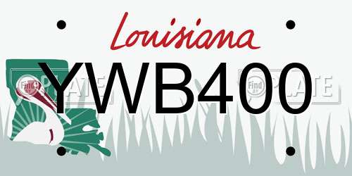 YWB400 Louisiana License Plate