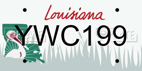YWC199 Louisiana License Plate