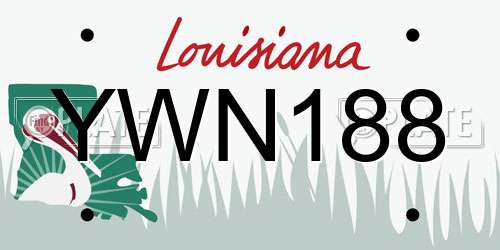 YWN188 Louisiana License Plate