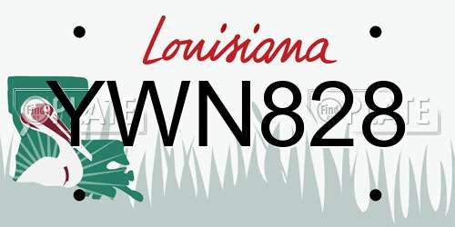 YWN828 Louisiana License Plate