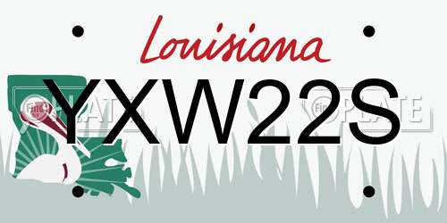 YXW22S Louisiana License Plate