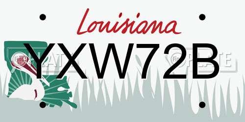 YXW72B Louisiana License Plate