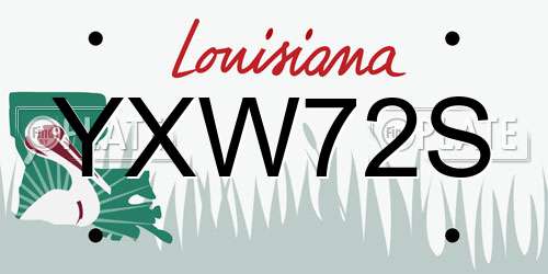 YXW72S Louisiana License Plate