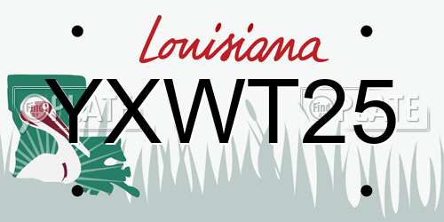 YXWT25 Louisiana License Plate