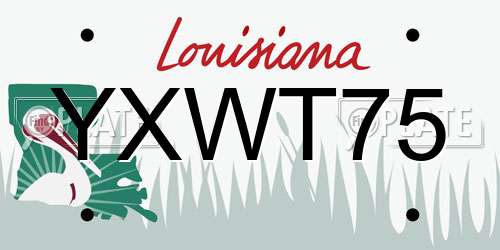 YXWT75 Louisiana License Plate