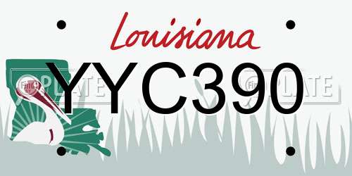 YYC390 Louisiana License Plate