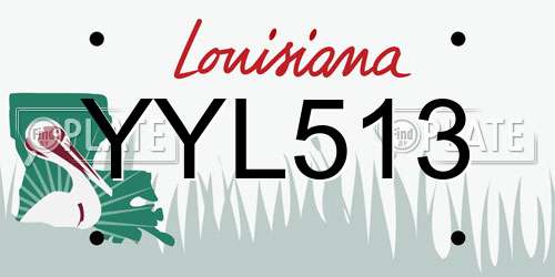 YYL513 Louisiana License Plate