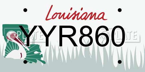YYR860 Louisiana License Plate