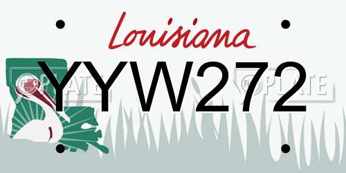 YYW272 Louisiana License Plate