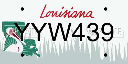 YYW439 Louisiana License Plate