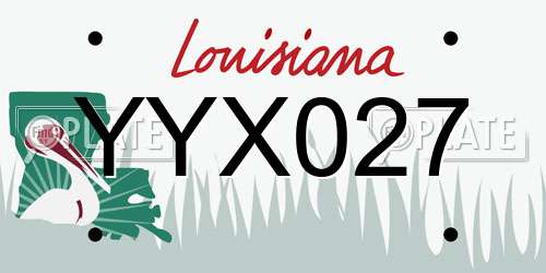 YYX027 Louisiana License Plate