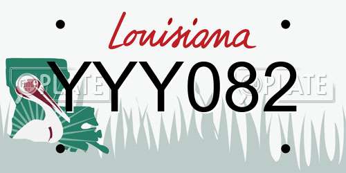 YYY082 Louisiana License Plate