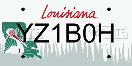 YZ1B0H Louisiana License Plate