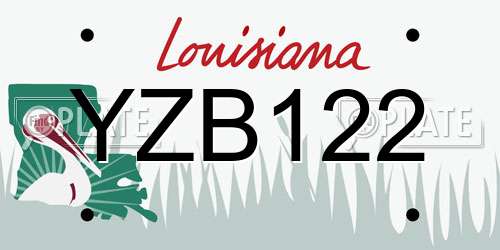 YZB122 Louisiana License Plate