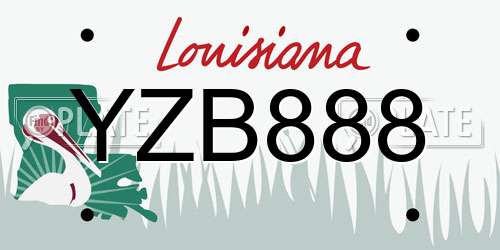 YZB888 Louisiana License Plate
