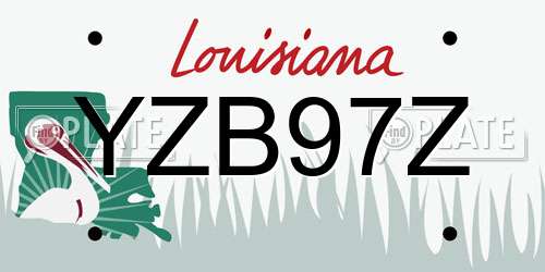 YZB97Z Louisiana License Plate
