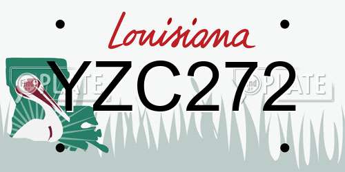 YZC272 Louisiana License Plate
