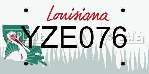 YZE076 Louisiana License Plate