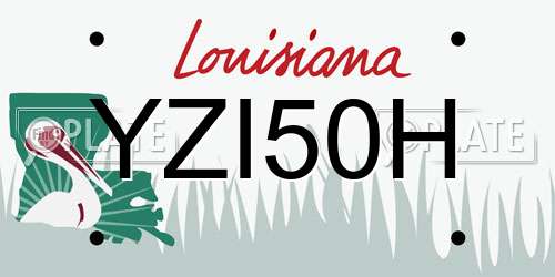 YZI50H Louisiana License Plate