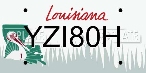 YZI80H Louisiana License Plate